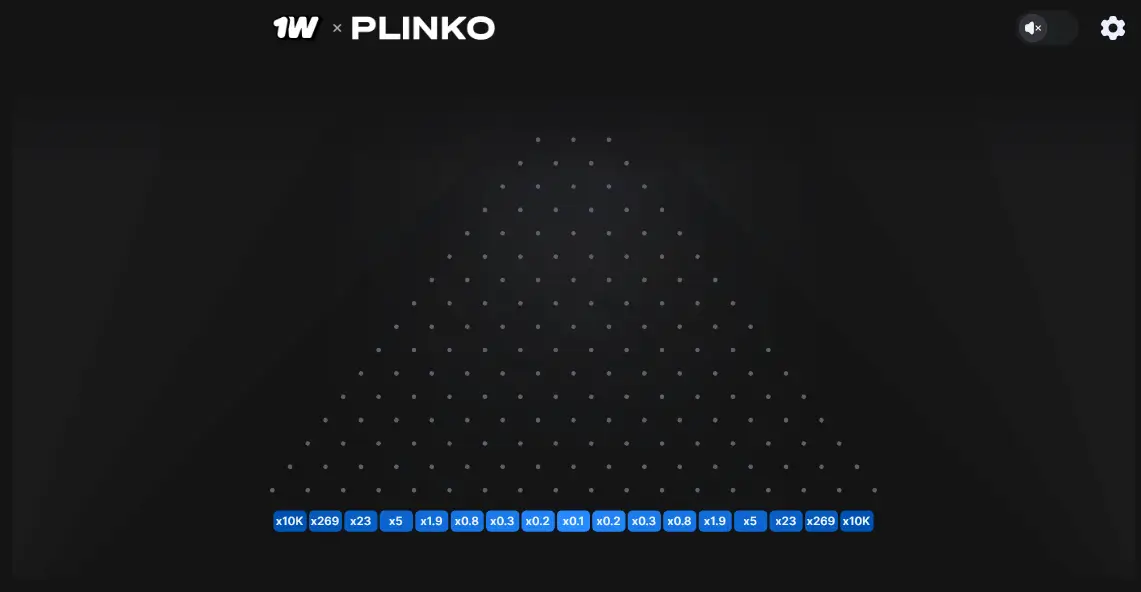 Plinko 1win interface